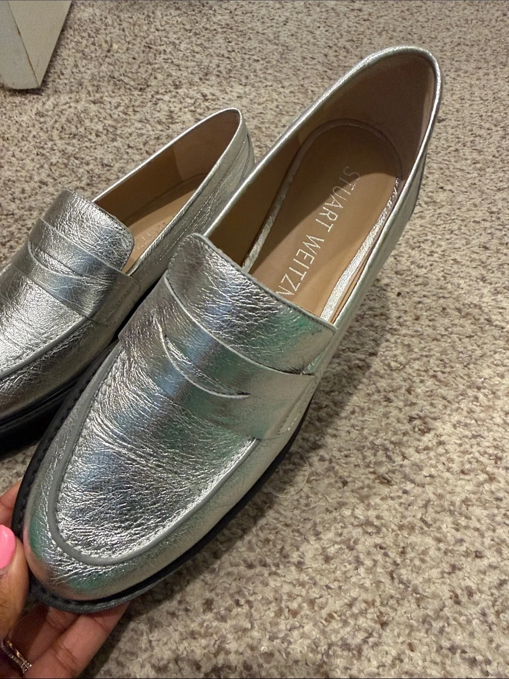 Stuart Weitzman sleek metallic